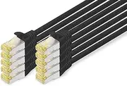 DIGITUS LAN Cable Cat 6A - 0.5 m - Pack of 10 - RJ45 Network Cable - S/FTP Shielded - Compatible with Cat-6 & Cat-7 - Black