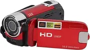 Full HD 1080P Video Camera Recorder with 16MP 16X Zoom, 2.7 Inch Color Screen, USB Interface ForRecording (Red)