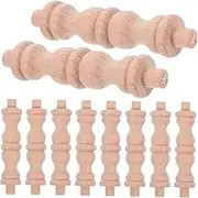 10pcs Bar Cabinets for Craft Spindles Cabinet for Living Room Column Decor Table Wine Rack Furniture Ornaments Wine Bar Cabinet Wood Carving Ornaments Wooden Khaki