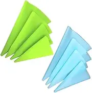 Cabilock DIY Cake Decorating Essentials 8pcs Silicone Piping Bags Icing Pastry Bags Reusable Disposable 4 Sizes for Baking