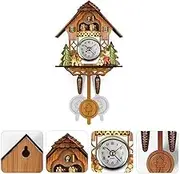 Wooden Cuckoo Birdhouse Wall Clock Antique Home Decor AUTO Swing Bell for Living Room Bedroom (CM001)
