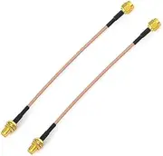 Bingfu SMA Female Bulkhead Mount to SMA Male RG316 Antenna Extension Cable 6 inch 15cm 2-Pack Compatible with 4G LTE Router Gateway SDR USB Dongle Receiver