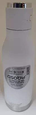 Asobu Wireless Water Bottle Vacuum Insulated Stainless White w/usb 17oz