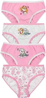 [United Labels] Paw Patrol Panty für Mädchen - Kinder Unterhose Slip Unterwäsche Rosa/Grau (4er Pack)