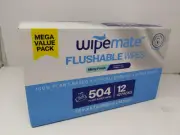Wipemate Ultra Flushable Butt Wipes, Soothing Vitamin E & Aloe, Exp: 2026/05/08