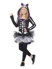 Skelly Cat Skeleton Tutu Costume Child Kids Teen Size Halloween Scary Horror