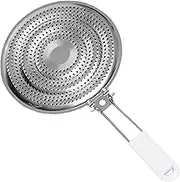 Home-X Stainless Steel Heat Diffuser for Gas and Electric Stove, Induction Cooktop Compatibility, Simmer Plate, Even Heat Distribution, Food Warmer, Flame Guard for Gas Top Cooking, Cool-Touch Handle