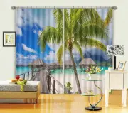Boardwalk Depths Sea 3D Curtains Blockout Photo Printing Curtains Drape Fabric