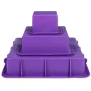 Square Cake Pan Set Silicone Cake Mold Baking Pans for 3 Tier Cake Layer Tin,...
