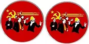 [ZENRUIMING] 2 Pcs Communist Leader Lapel Pin, Communist Hammer Sickle Socialist Button Pin, Humor Marx Engels Lenin Stalin Mao Zedong Alloy Badge, 3cm(1.2"), Metal, no gemstone