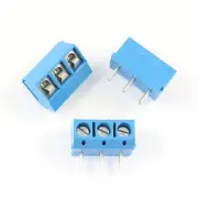 50Pcs Blue 5mm 5.0mm Pitch 3 Pin PCB Right Angle Screw Terminal Block Connector