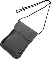 HOMOBABE Neck Wallet Family Travel Document Organizer Hanging Passport Holder with for Men Women Protects Cash Id Cards and Phone