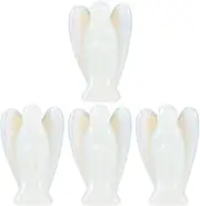LALAFINA 4pcs Angel Crystal Statue Cute Guardian Angel Angel Figurines Healing Crystal Decor Gemstone Carved Pocket Decor for Easter Decor Home Witchcraft Supplies