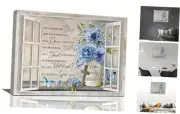 Christian Scriptures Bathroom Wall Art 16L" x 12W" Imagine Blue Flower