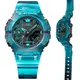 CASIO卡西歐 G-SHOCK 全新錶殼 智慧藍芽 碳纖維核心防護雙顯錶-GA-B001G-2A 半透明土耳其藍