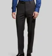 $550 Canali Men's Gray Flat-Front Melange Wool Dress Pants Size IT 60/US 42