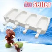 Lolly Frozen Mould Mold Popsicle Silicone Ice Cream Maker Block Pole DIY Tool