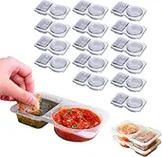 2 Compartment Snack Containers，Snack Packs Containers Reusable, Clear Portable Snack Box for Dips Travel(15pcs)