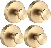 4pcs Suction Cup Hooks, Can Pull up to 15 lbs, Suitable for Hanging Towels on Glass in Bathroom, Kitchen, Toilet and Restroom(Gold)