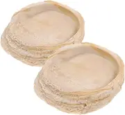Kisangel 2pcs Pet Bowl Fish Tank Gecko Water Dish Filtration Coop Reptile Feeding Dish Hat Aquarium Plants Reptiles Zoo Turtle Pond Litter Dispenser Dimmable Lizard Snake Beige Resin