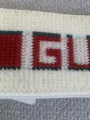 GUCCI Elastic Headband Hair Bandana Turban Logo White Red Stripe One Size