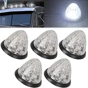 5PCS Watermelon Lights for Semi Truck, LED Watermelon Light Indicator Side Marker Lamp for Truck Trailer, Universal for 12-24V Vehicles (White watermelon lights *5Pc)