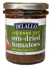 Delallo Julienne Cut Sun Dried Tomatoes with Extra Virgin Olive Oil 6.7 oz