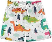 [Joisal] Starry Sky Universe Spaceship Space Beach Short Kids Bathing Suits Boys with Mesh Lining 3-14 Years Old