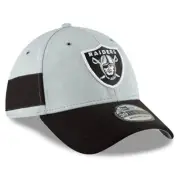Las Vegas Raiders New Era 39Thirty Size Medium/Large Flex Fit Hat Cap - Gray