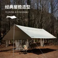 在飛比找樂天市場購物網優惠-精品戶外露營超大防風防曬天幕 便攜式野營六角滌棉天幕
