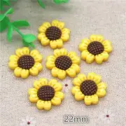 20Pcs Resin Cabochon Sunflower Jewelry Phone Case Decoration DIY Craft Materials