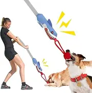 Squeaky Dog Tug Toys, Dog Chew Toys Dog Rope Toys with Strong Handle for Tug of War Puppy Training Play Durable Interactive Dog Toys for Small Medium & Large Dogs (Handle tug)