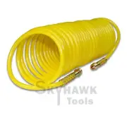25ft x 1/4" Recoil Air Hose Re Coil Spring Ends Pneumatic Compressor Tool 200psi