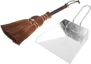 1 Set Multi Function Dustpan Set for Pet Cleaning Convenient Dustpan with Whisk Broom Space Saving Home Accessory Comfortable Handle for Cat Litter Poop Cleanup