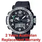 CASIO PROTREK PRG-601 TRIPE SENSOR SOLAR MAN WATCH PRG-601-1 BLACK 2Y WARRANTY