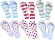 6 Pairs Mini Slippers Ornaments Indoor Miniature Furnishing Sandals Summer Little Micro Miniature Beach Dolls Feet Seaside Dollhouse Model Flops House Slippers Beach Decor Wood