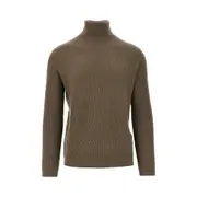 [EMPORIO ARMANI] EMPORIO ARMANI Knitted turtleneck with logo embroidery Man S S White