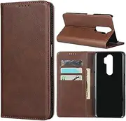 Cavor for Oppo A9 2020 Case,Cowhide Pattern Leather Case Magnetic Wallet Cover with Card Slots(6.5") -Dark Brown
