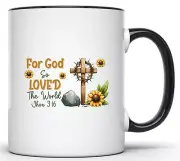 For God So Loved The World 11 Oz. Black Handle Mug