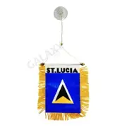 St. Lucia Flag Mini Banner / Double Sided Mini St. Lucia Car Window Flag