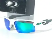 NEW* Oakley FLAK 2.0 White w Green POLARIZED Galaxy Jade Lens Sunglass 9188