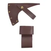 Leather Axe Sheath Belt Loops Hatchet Cover Axe Head Protector Coffee Color