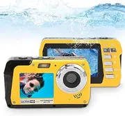 Underwater Camera, 4K 56MP Dual Screen Waterproof Camera with 18X Digital Zoom, Portable Action Camera Sports Cameras for Kids Adults Snorkeling Vacation