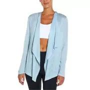 Wildfox Sweat Light Blue Hooded Open Front Cardigan NWT