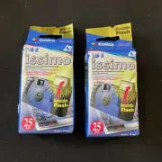 2 Konica Film-In Issimo ISO 400 Single Use Camera Advanced Photo System Flash