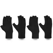 2 Pairs of Sprots Protective Gloves for Men Women Black