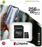 Kingston 256GB Micro SD Card Class 10 SDHC SDXC Phone / Camera Memory & Adapter