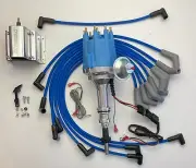 small cap FORD 5.8L 351 EFI to Carb Conv HEI Distributor + BLUE WIRES + 60K COIL