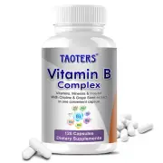 Vitamin B Complex Capsules Boost Immune,Metabolism,Energy For Men & Women 120ct