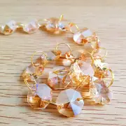 Champagne Gold Crystal Octagon Beads 14mm Chain Chandelier Prism for Wedding